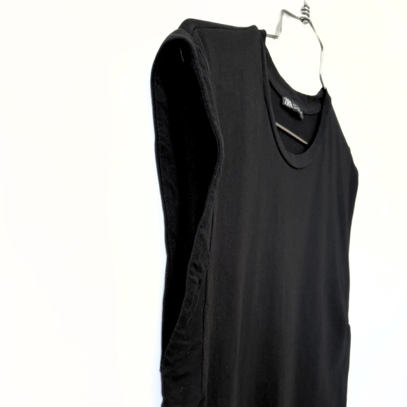 Zara Plain Eyelash T-shirt Black Size S - Picture 3 of 7